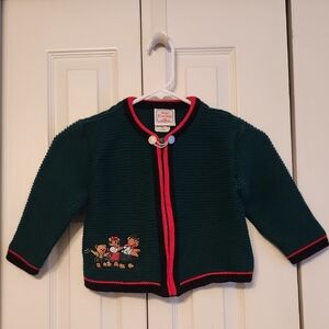 Isar-Trachten Vintage Wool Blend German Teddy Bear Zip Up Sweater